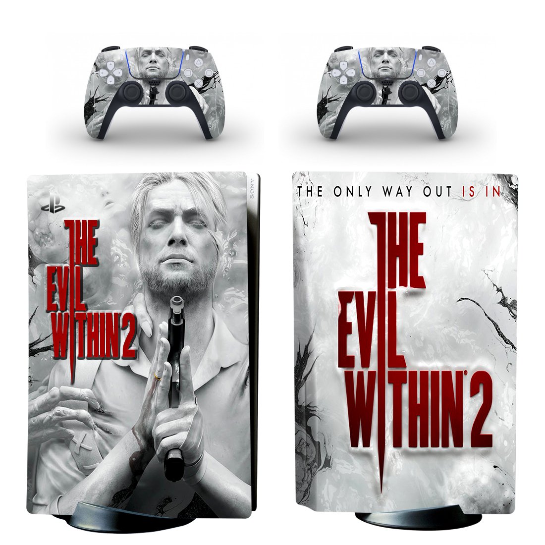 The Evil Within 2 decal skin for PS5 disc Console with 2 Controllers