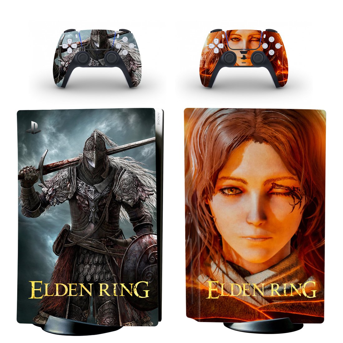 Elden Ring decal skin for PS5 disc Console with 2 Controllers