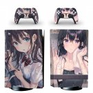 Anime Girl decal skin for PS5 disc Console with 2 Controllers