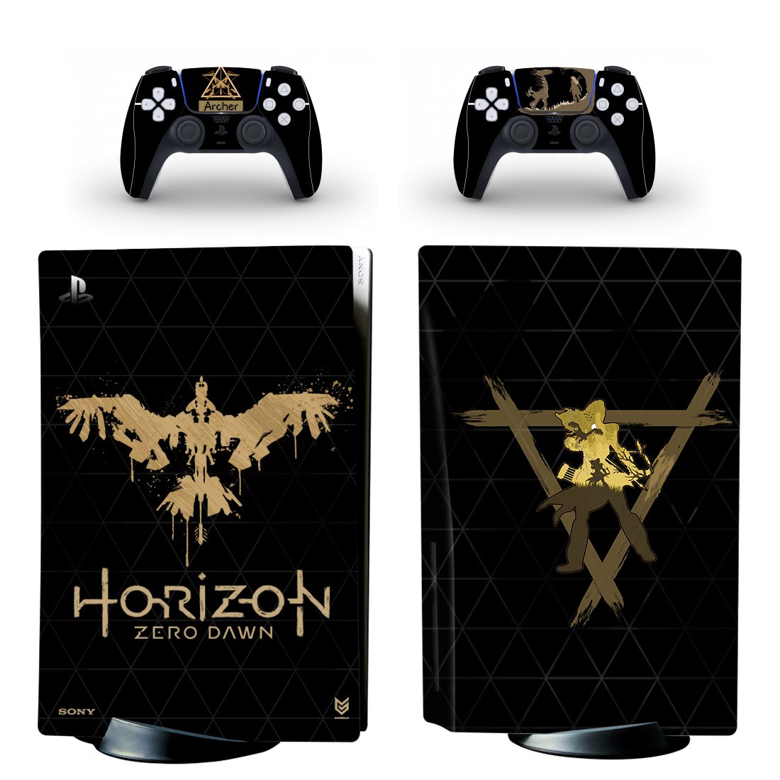 Horizon Zero Dawn decal skin for PS5 disc Console with 2 Controllers
