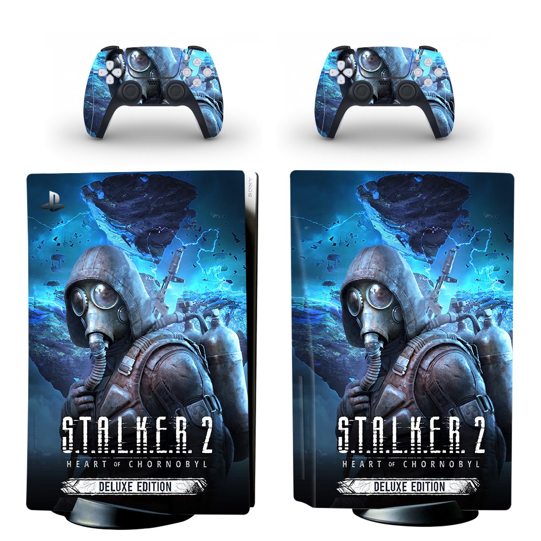 Stalker 2 decal skin for PS5 disc Console with 2 Controllers