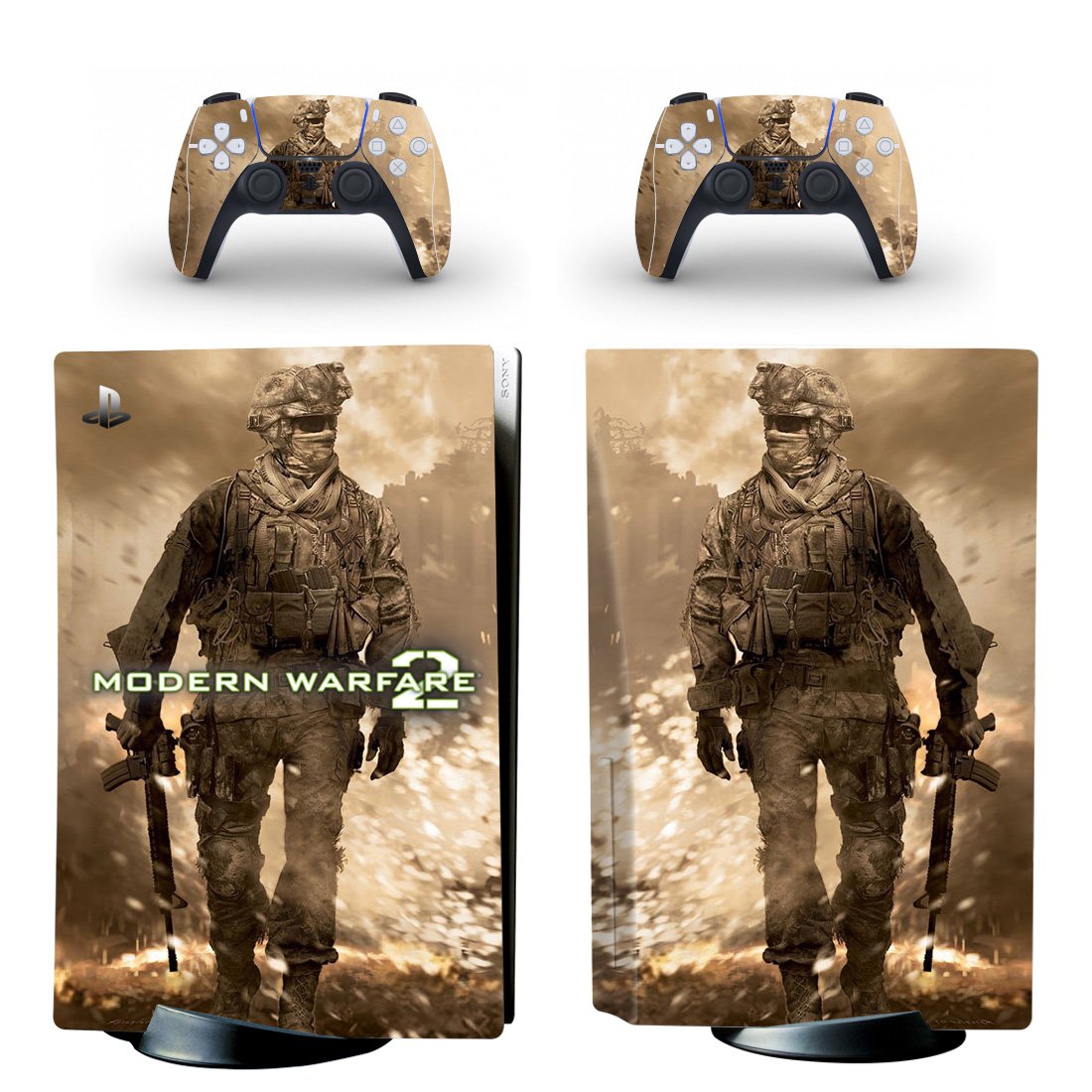 Modern Warfare 2 decal skin for PS5 disc Console with 2 Controllers