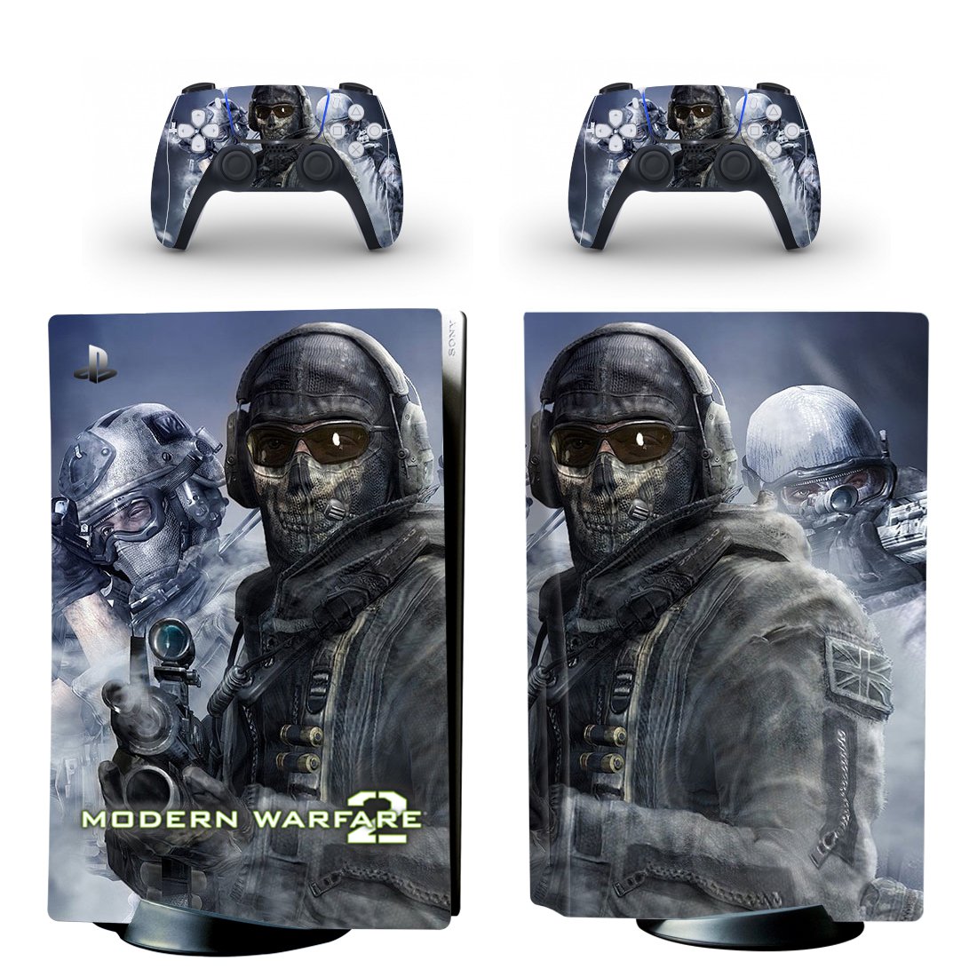 Modern Warfare 2 decal skin for PS5 disc Console with 2 Controllers