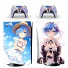 Anime Girl decal skin for PS5 disc Console with 2 Controllers