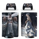 Anime Girl decal skin for PS5 disc Console with 2 Controllers