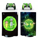 Rick and Morty decal skin for PS5 disc Console with 2 Controllers
