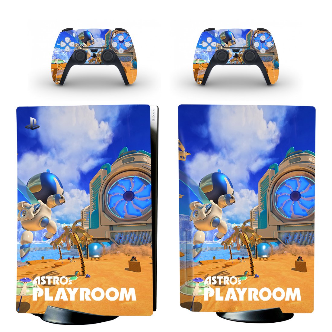 Astro's Playroom decal skin for PS5 disc Console with 2 Controllers