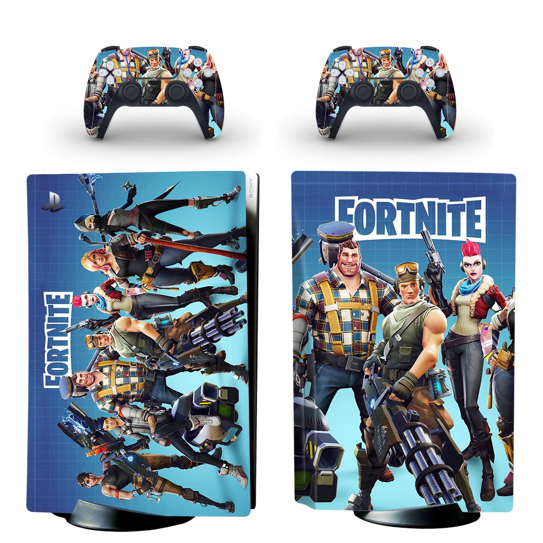 Fortnite Decal Skin For Ps5 Disc Console With 2 Controllers