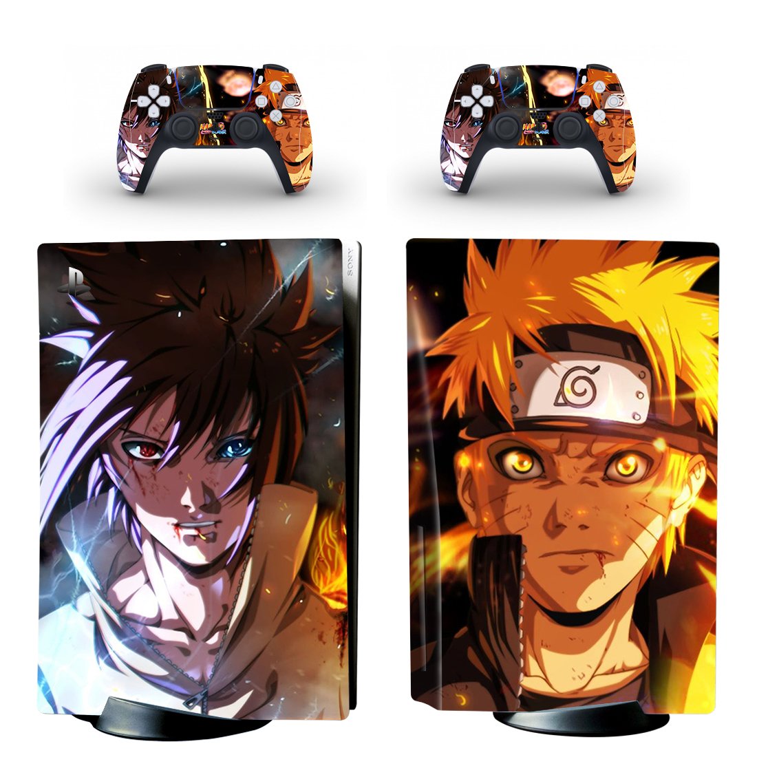Naruto decal skin for PS5 disc Console with 2 Controllers