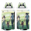 Anime Suzume decal skin for PS5 disc Console with 2 Controllers