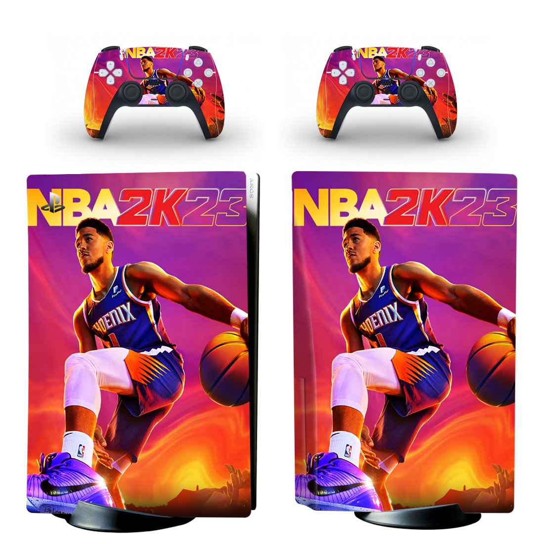 NBA 2K23 decal skin for PS5 disc Console with 2 Controllers