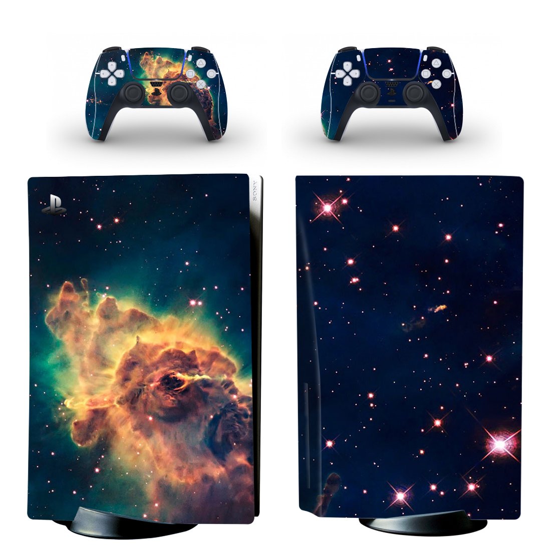 Digital Texture decal skin for PS5 disc Console with 2 Controllers