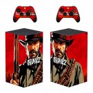 Red Dead Redemption 2 decal skin sticker for Xbox Series X console with controllers