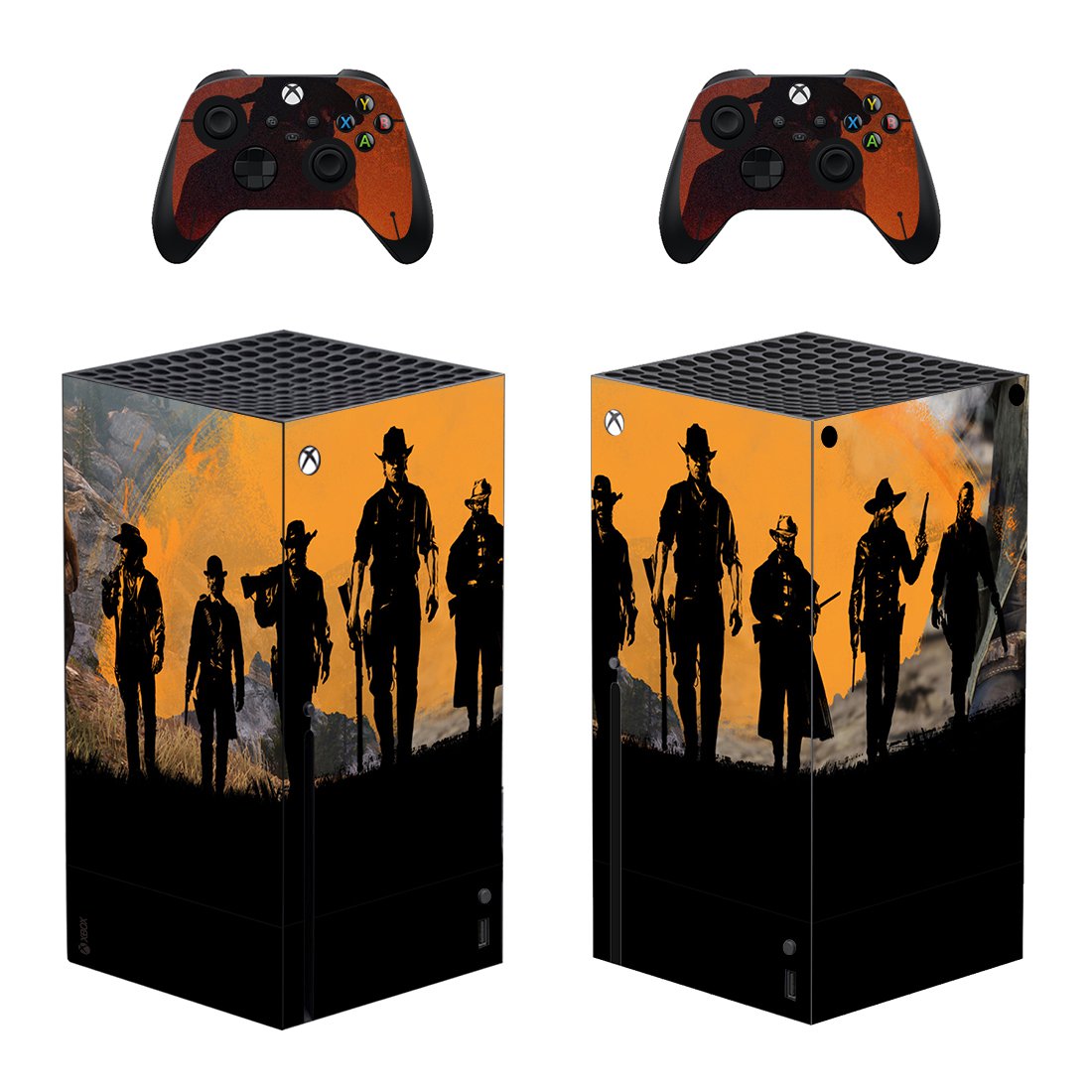 Red Dead Redemption 2 decal skin sticker for Xbox Series X console with controllers