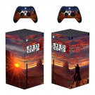 Red Dead Redemption 2 decal skin sticker for Xbox Series X console with controllers