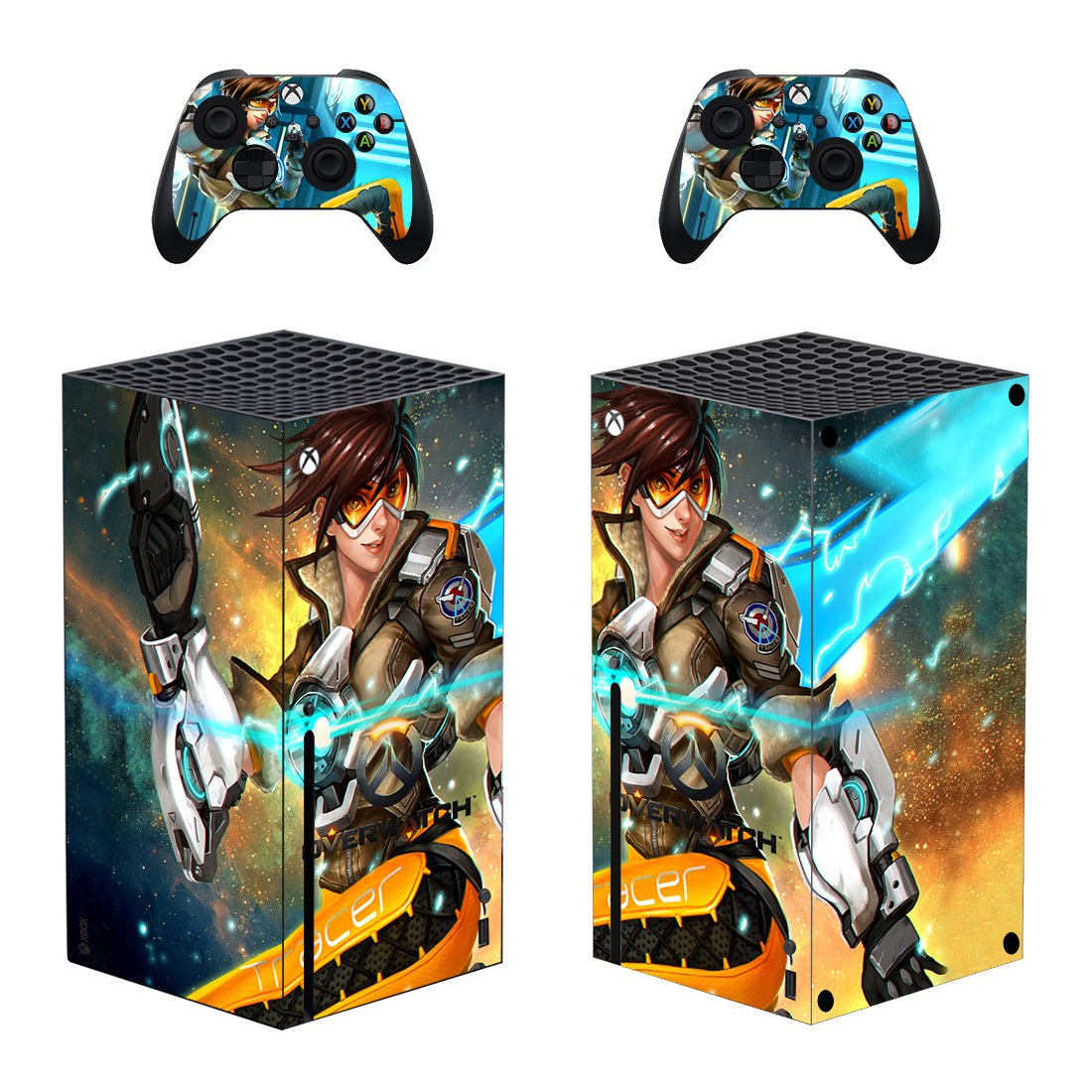 Overwatch decal skin sticker for Xbox Series X console with controllers
