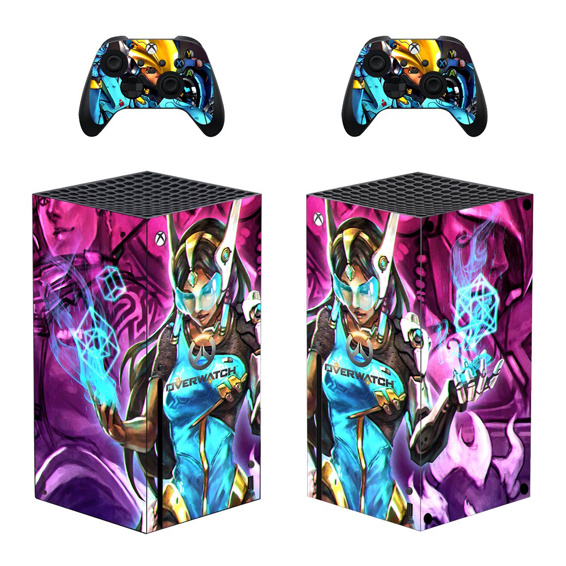 Overwatch decal skin sticker for Xbox Series X console with controllers