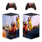 Fortnite decal skin sticker for Xbox Series X console with controllers