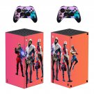 Fortnite decal skin sticker for Xbox Series X console with controllers