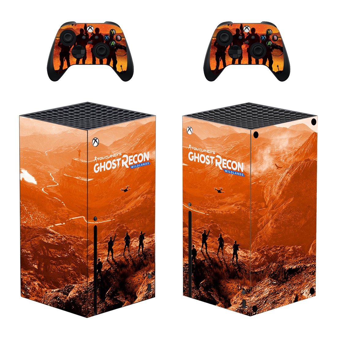 Ghost Recon Wildlands decal skin sticker for Xbox Series X console with controllers