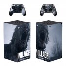 Resident Evil Village decal skin sticker for Xbox Series X console with controllers