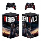 Resident Evil 3 decal skin sticker for Xbox Series X console with controllers