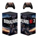 Biohazard RE 3 decal skin sticker for Xbox Series X console with controllers