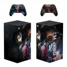 Resident Evil 2 decal skin sticker for Xbox Series X console with controllers