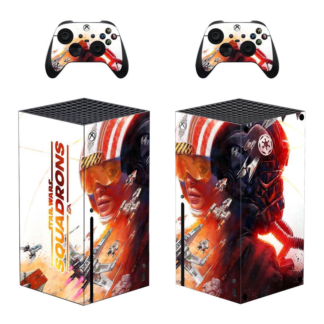 Star Wars Squadrons decal skin sticker for Xbox Series X console with controllers