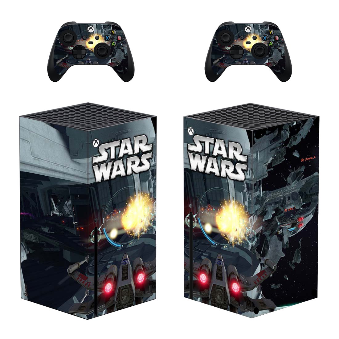 Star Wars Squadrons decal skin sticker for Xbox Series X console with controllers