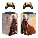 The Mandalorian decal skin sticker for Xbox Series X console with controllers