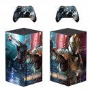 The Mandalorian decal skin sticker for Xbox Series X console with controllers