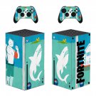 Fortnite decal skin sticker for Xbox Series X console with controllers