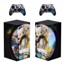 Fortnite decal skin sticker for Xbox Series X console with controllers