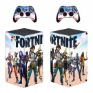 Fortnite decal skin sticker for Xbox Series X console with controllers