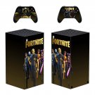 Fortnite decal skin sticker for Xbox Series X console with controllers