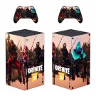 Fortnite decal skin sticker for Xbox Series X console with controllers