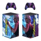Cyberpunk 2077 decal skin sticker for Xbox Series X console with controllers