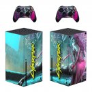 Cyberpunk 2077 decal skin sticker for Xbox Series X console with controllers