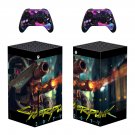 Cyberpunk 2077 decal skin sticker for Xbox Series X console with controllers