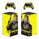 Cyberpunk 2077 decal skin sticker for Xbox Series X console with controllers
