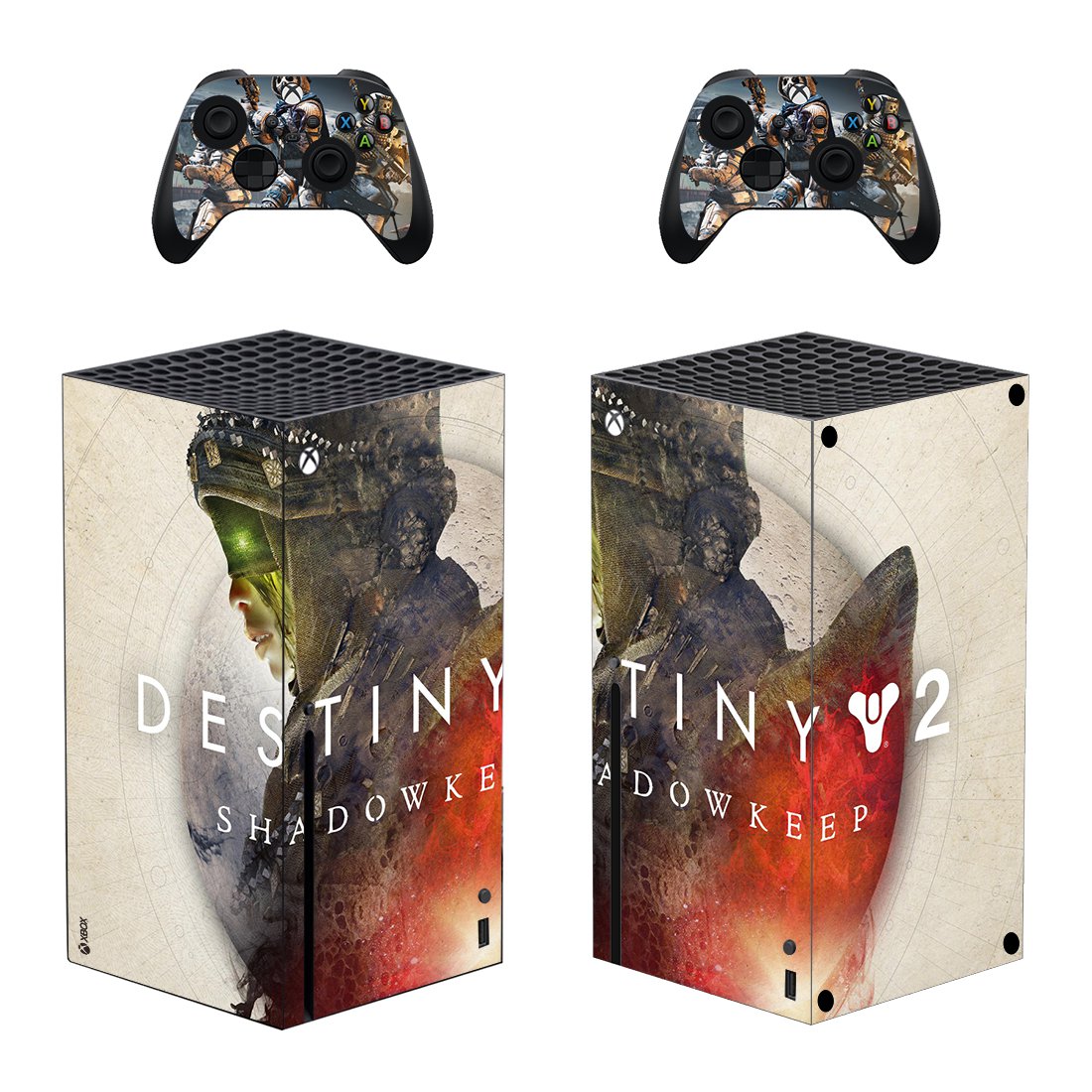 Destiny 2 Shadowkeep decal skin sticker for Xbox Series X console with controllers