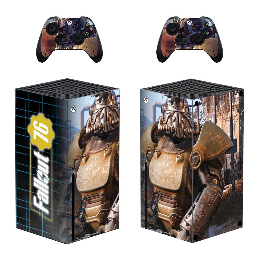 Fallout 76 decal skin sticker for Xbox Series X console with controllers