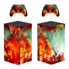 Digital Texture decal skin sticker for Xbox Series X console with controllers