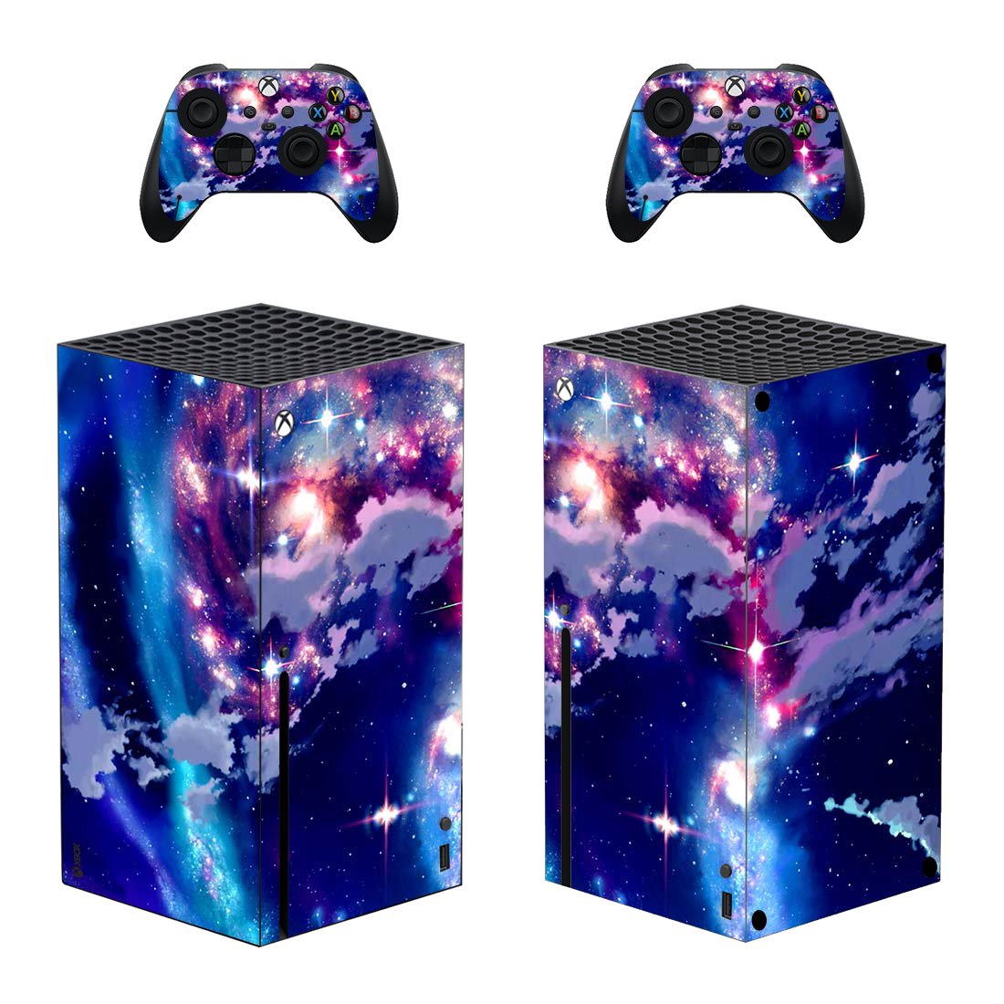 Digital Texture decal skin sticker for Xbox Series X console with controllers