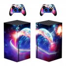 Planet View decal skin sticker for Xbox Series X console with controllers