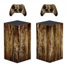 Wood Board decal skin sticker for Xbox Series X console with controllers