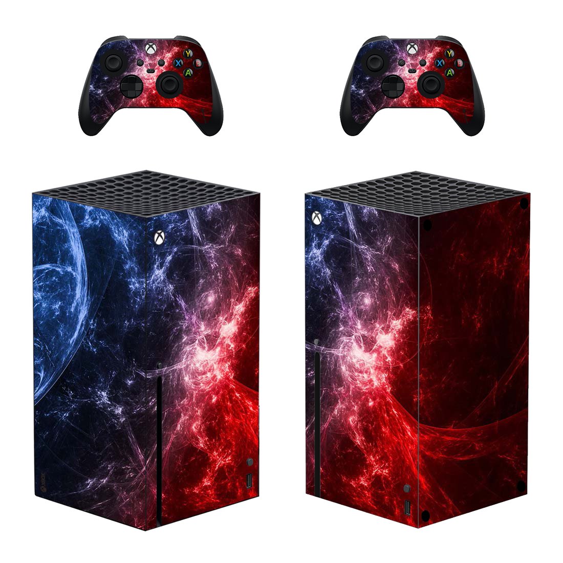 Digital Texture decal skin sticker for Xbox Series X console with controllers