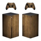 Wood Board decal skin sticker for Xbox Series X console with controllers