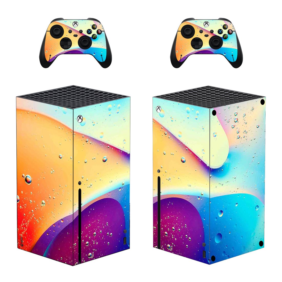 Digital Texture decal skin sticker for Xbox Series X console with controllers